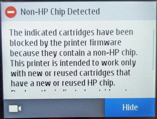 Downgrading a HP 7740 Firmware Because of Ink Cartridge Problem